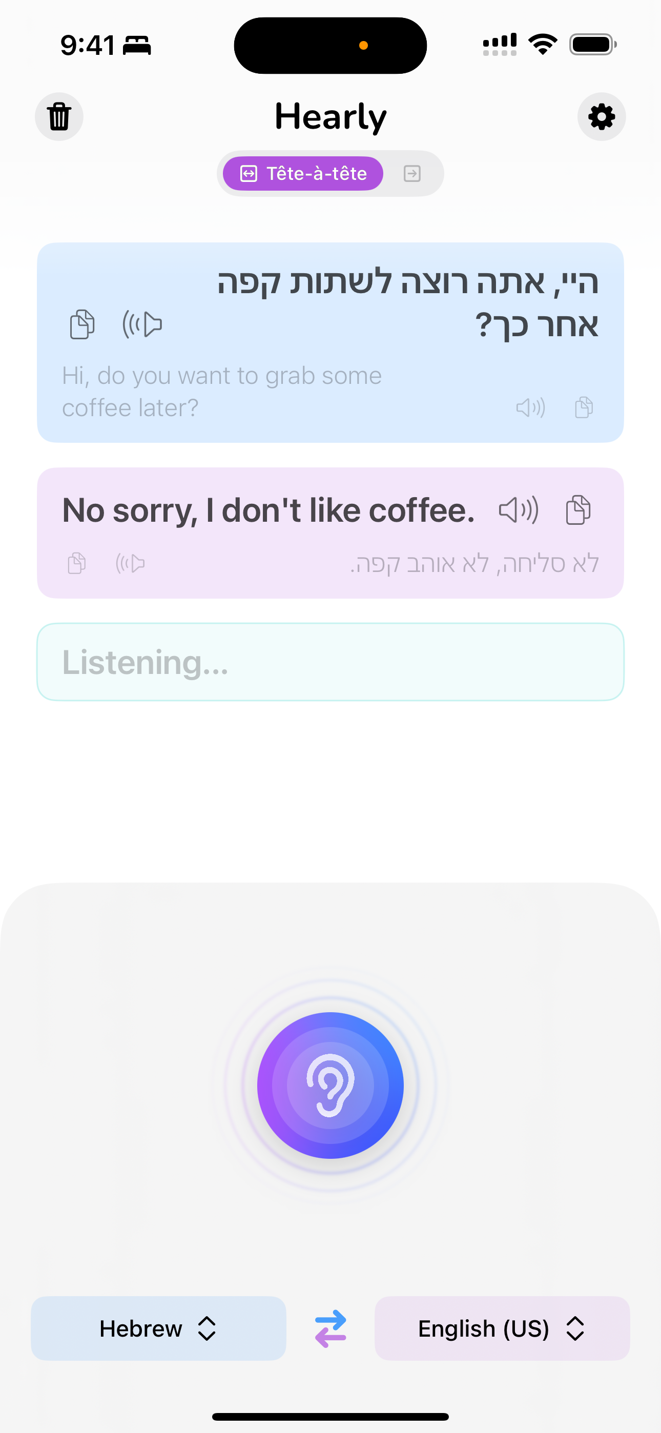 Tête-à-Tête Mode Interface